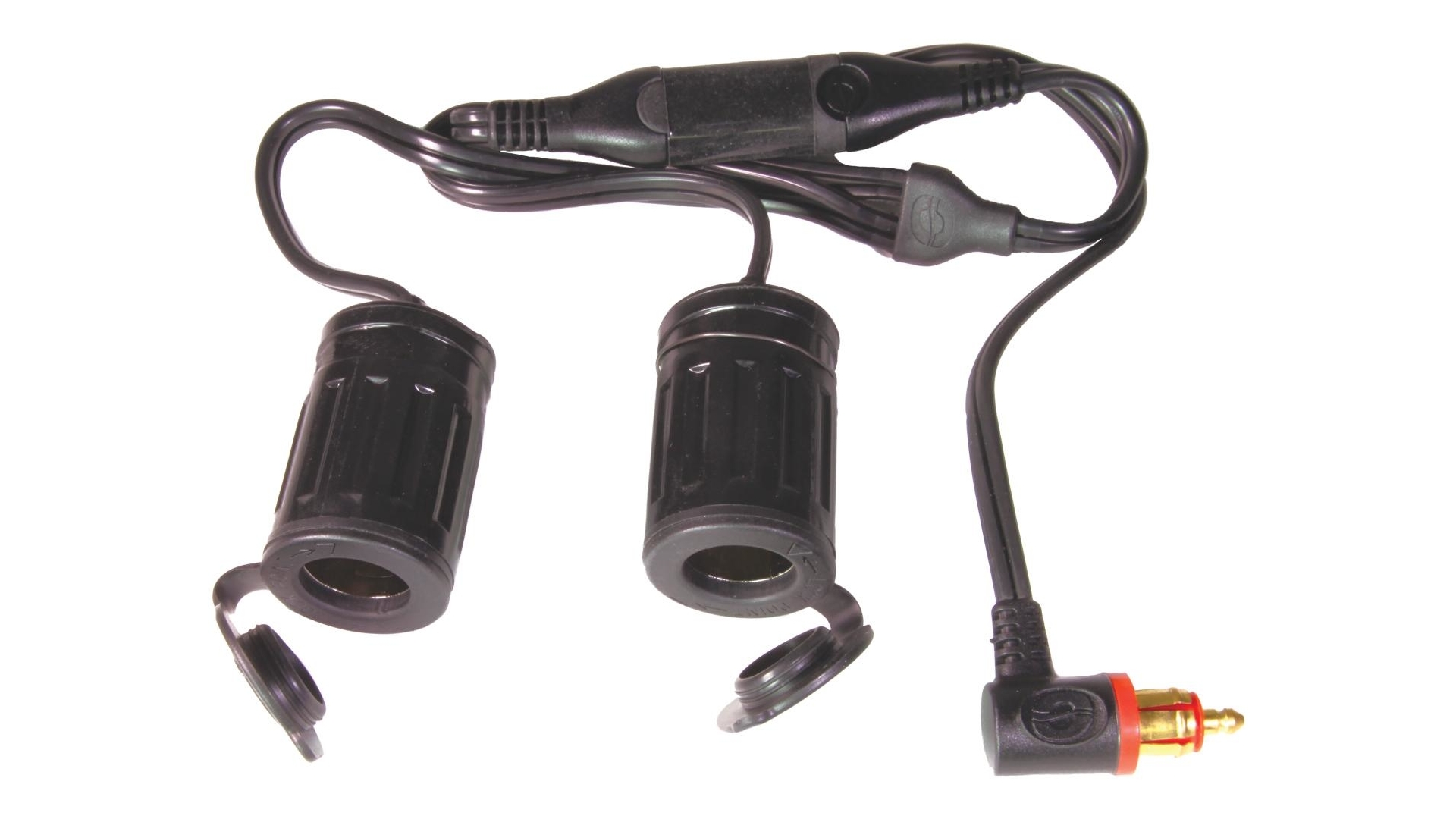 Tecmate Optimate Y-Splitter DIN Winkelstecker, 2x Zigaretten-Steckdose