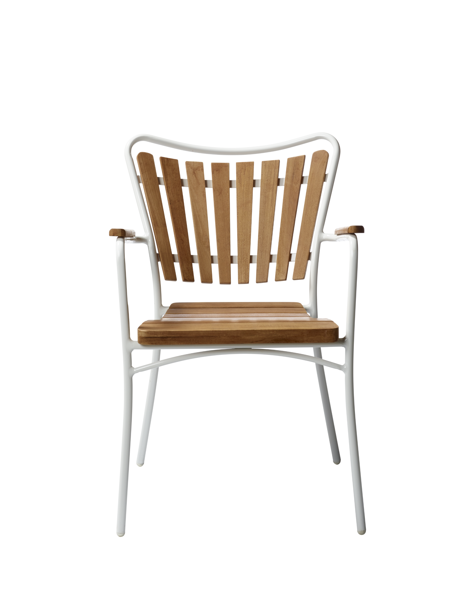 Cinas Stapelsessel ELLEN, Aluminium Weiß / Teak