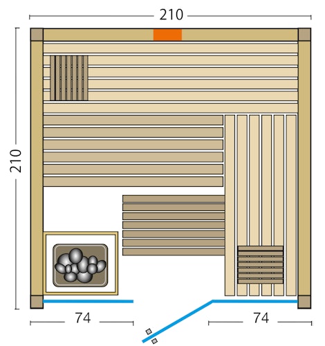 Infraworld Sauna Panorama Complete 210 Espe - 75 mm Multifunktionssauna inkl. 5-teiligem gratis Zubehörset