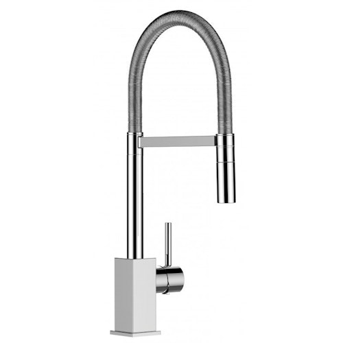 Wasserhahn Küchenarmatur, QU, mit 360° schwenkbarem Auslauf, abnehmbare 2 strahl Handbrause, Verchromt