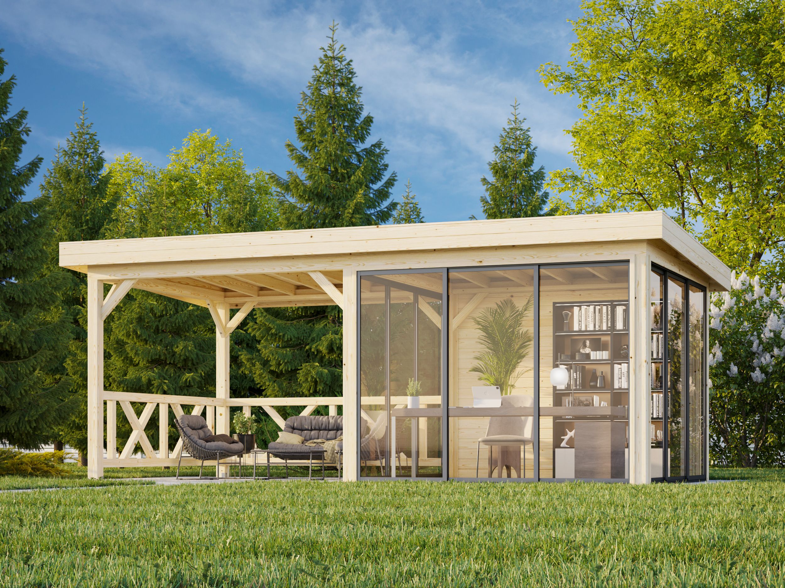 Palmako Gartenhaus Connect Lenna 16,6 m² Set 404 Slide