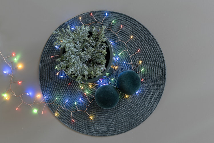 Konstsmide Weihnachtsbeleuchtung  Micro LED Lichterkette kupferfarben Draht