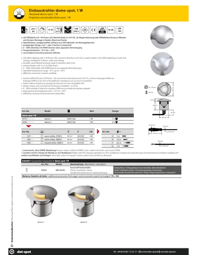 DotSpot dome 1; 1 W; 1-sided; 2700 K; 5m M12