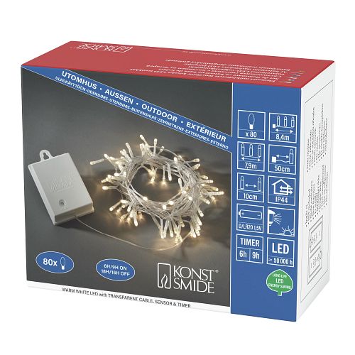 Konstsmide Weihnachtsbeleuchtung  LED Lichterkette mit an/aus Schalter Licht