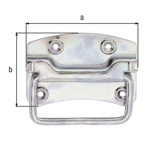Alberts® Kistengriff, galvanisch verzinkt dickschichtpassiviert, Platte BxH 104x80 mm, Tiefe 12 mm 347529