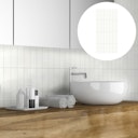 Vorschaubild Revét Vinyl Wandfliese Butcherblock Weiß Hochglanz 120 x 60 cm