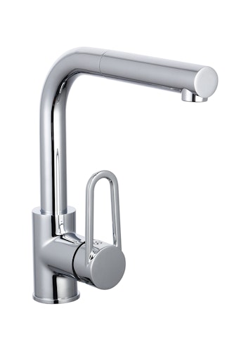 Design-Spültischarmatur RING mit herausziehbarem Auslauf, Chrom