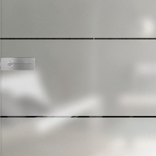 Griffwerk Glasschiebetür LINES FOUR 503 - mit 4 Streifen teilmattiert / teilsatiniert