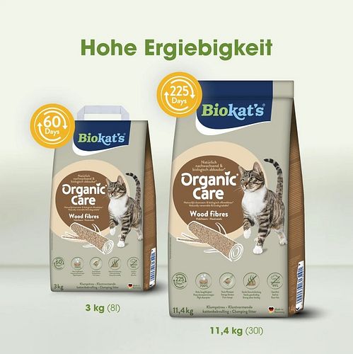 Biokats Organic Care Wood Fibres 11,4kg Premiumkatzenstreu