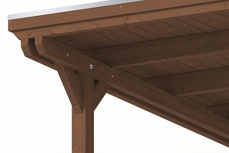 Skan Holz Emsland - Flachdach Carport aus Leimholz Breite 340 cm