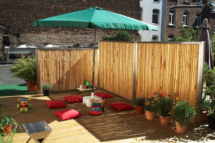 BambusBASIS Modul5 Mittelpfosten Edelstahl