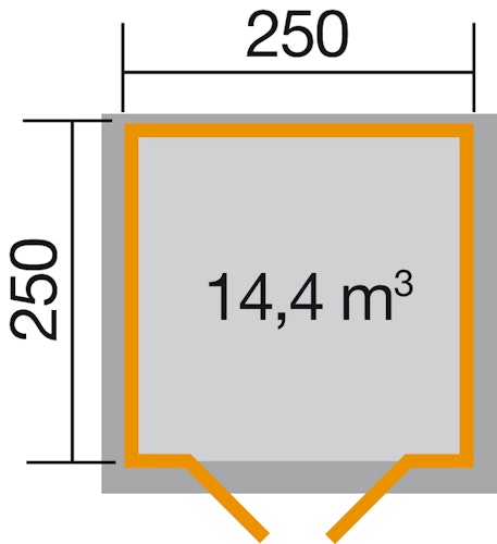 Weka 28 mm Gartenhaus Premium 28 mit Vordach (20 cm)