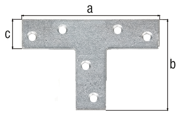 Flachverbinder T-Form verz. 70x50x16 mm