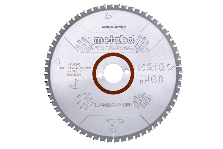 Metabo Sägeblatt "laminate cut - professional"216x2,4/1,8x30 Z60 FZ/TZ 0°
