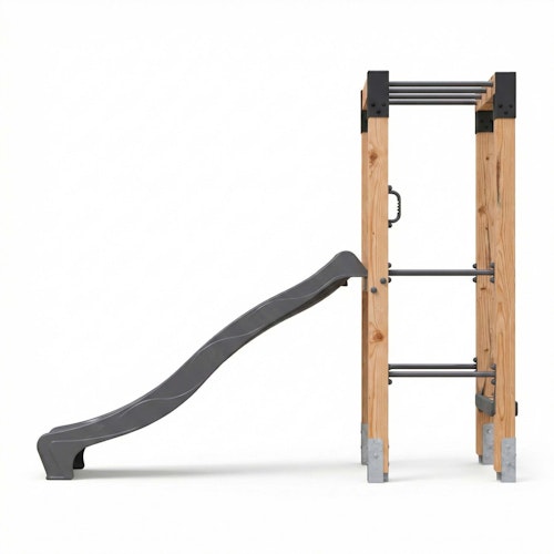 EXIT Holz-Monkeybar Linea Robust 110 mit Doppelschaukel, Rutsche und Reckstange