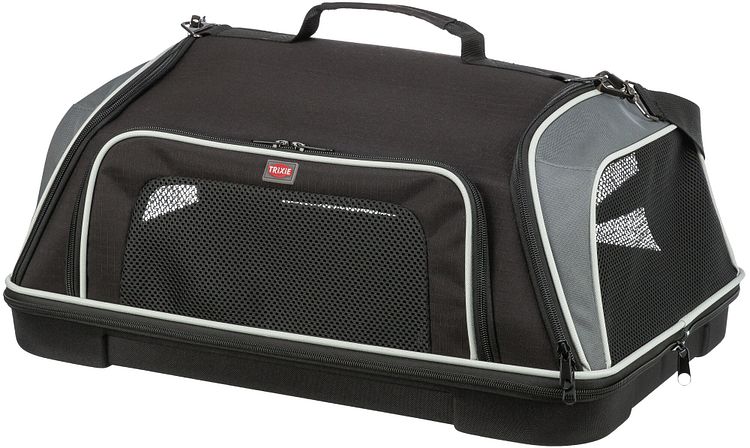 TRIXIE Airline Tasche Boarding, 55 × 23 × 40 cm, schwarz/grau