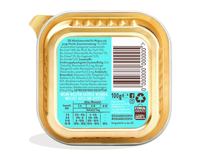 Edgard&Cooper Adult BIO 100 Gramm Hundenassfutter