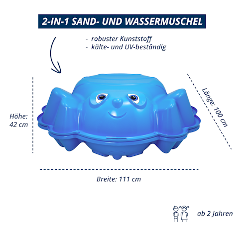 KHW Sandkasten/Wassermuschel Beach Bee 2er Set - Made in Germany