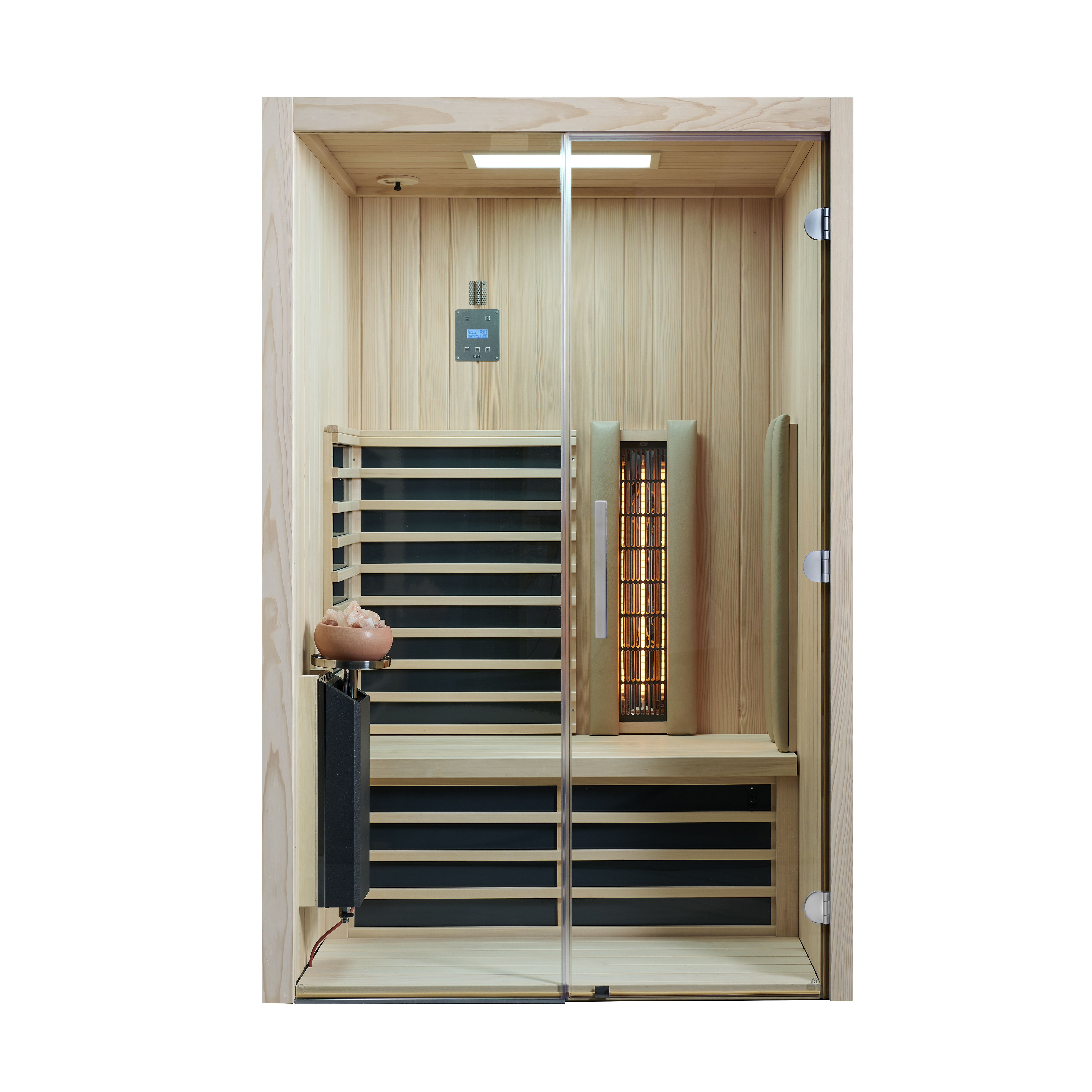 Infraworld Infrarotkabine TrioSol Glas 125 Tanne VG inkl. 5-teiligem gratis Zubehörset