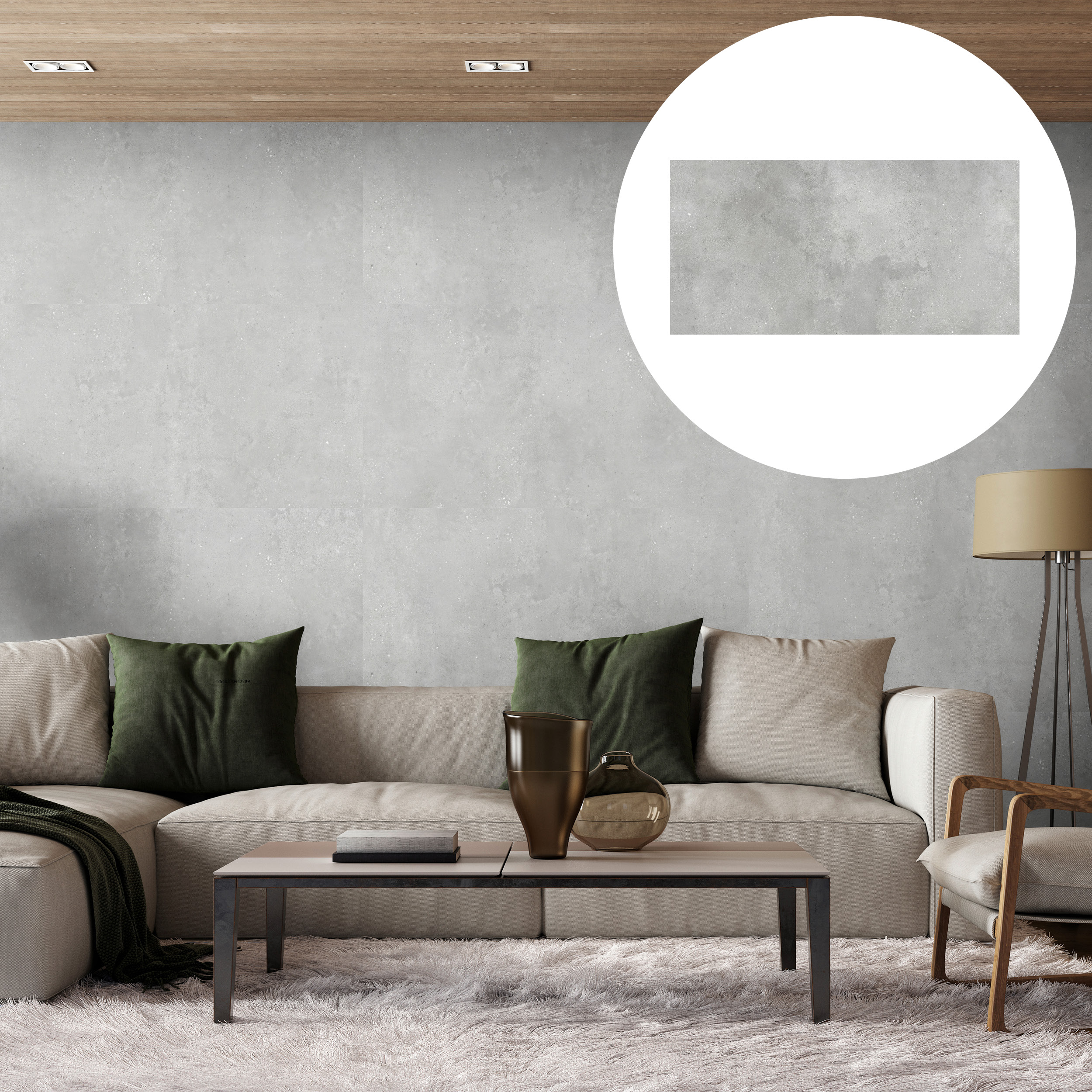 Revét Vinyl Wandfliese Concrete Matt 120 x 60 cm