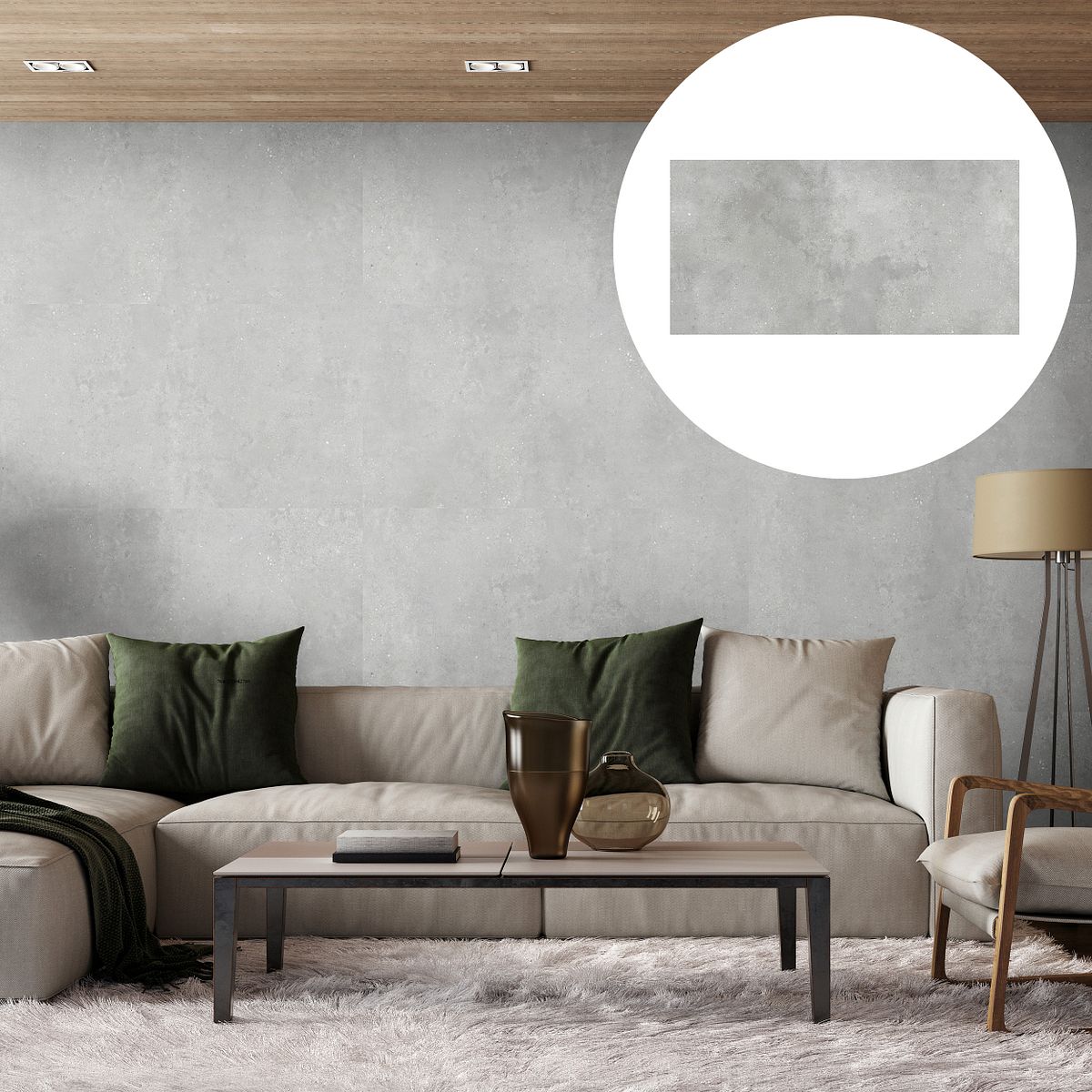 Revét Vinyl Wandfliese Concrete Matt 120 x 60 cm