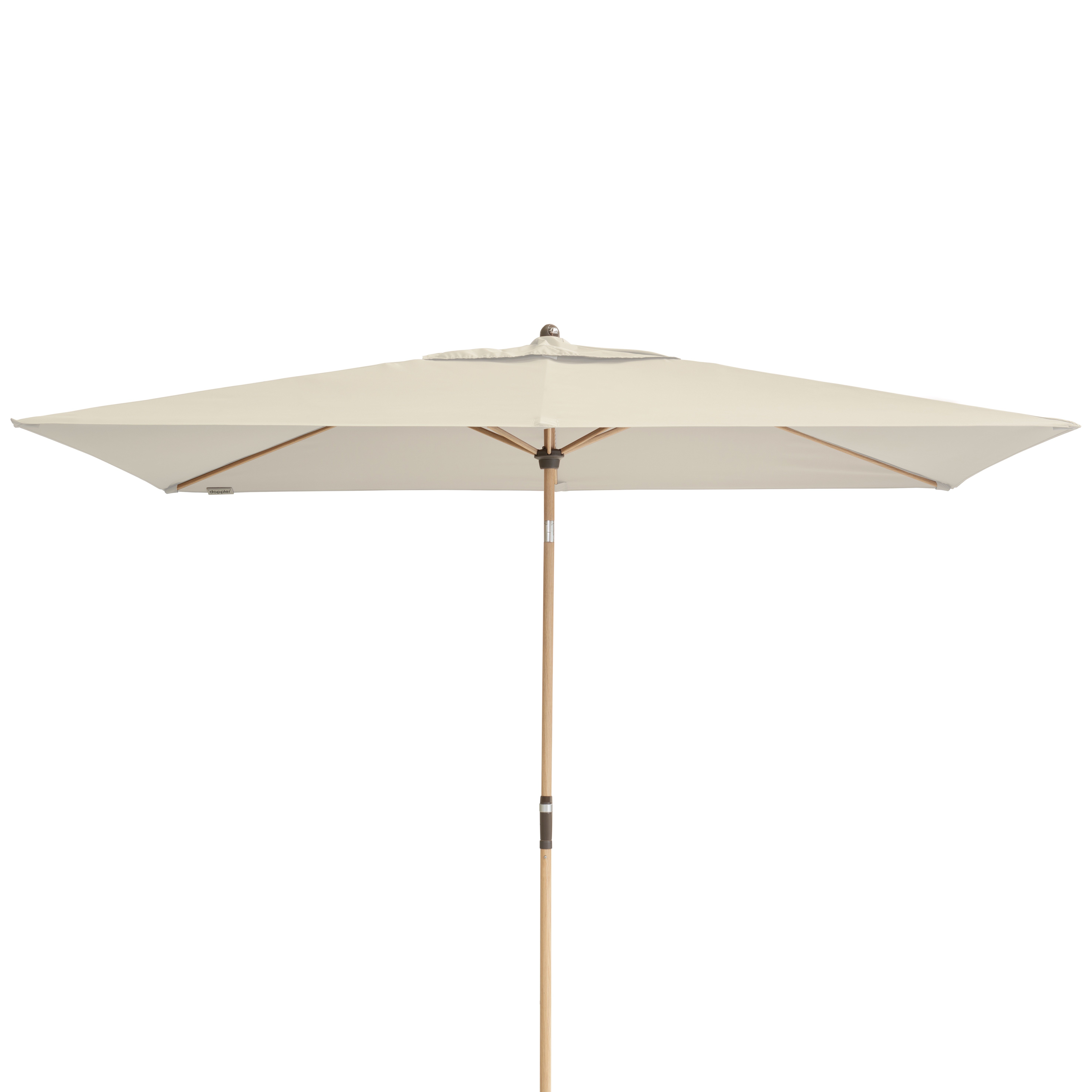 doppler Mittelmastschirm ALU WOOD 300 x 200 Auto-Tilt, Aluminium Esche-Optik / 100 % Polyester 180 g/m² Natur