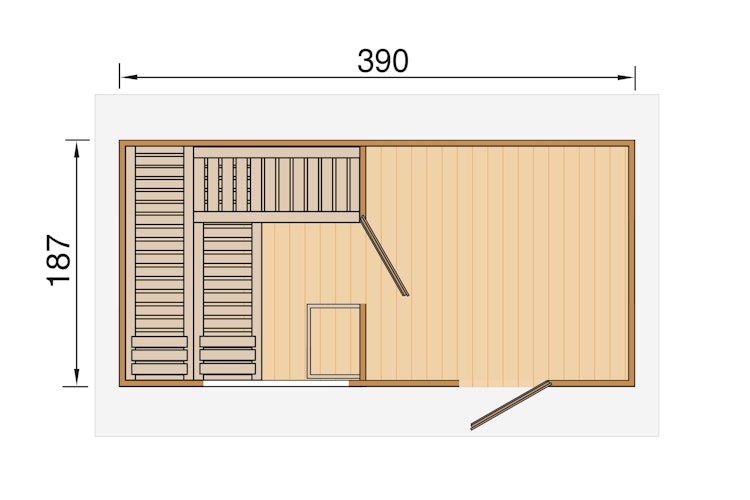 Weka Saunahaus Farsund mit Vorraum - 38 mm Blockbohlen