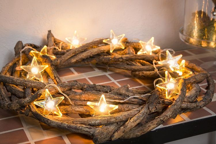 Konstsmide Weihnachtsbeleuchtung  LED Dekolichterkette klare Sterne