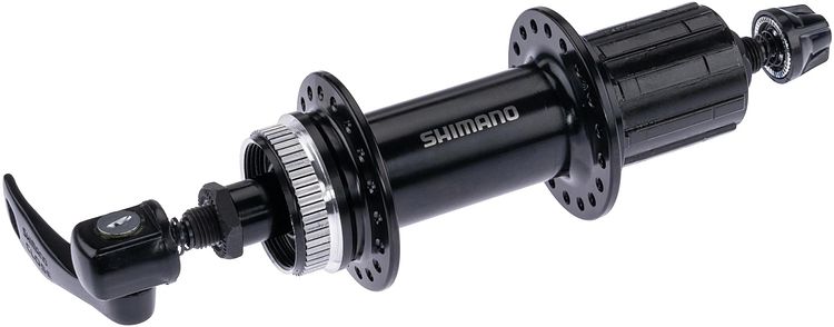Shimano Hinterradnabe FH-QC400 36 Loch schwarz Schnellspanner 178 mm, 141 mm Einbaubrei