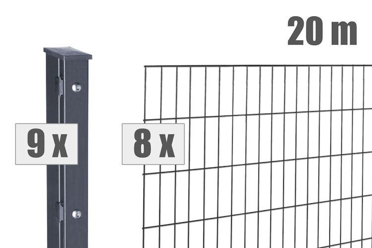 dz Doppelstab-Zaunset MAX 8/6/8 mit Pfosten VAP