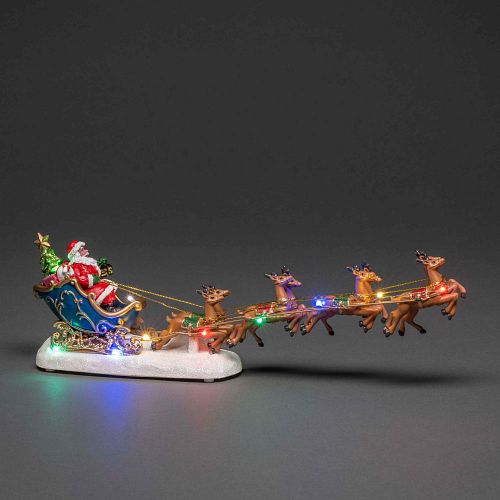 Konstsmide Weihnachtsbeleuchtung  LED Szenerie Weihnachtsmann im Schlitten