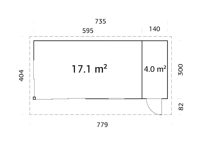Palmako Gartenhaus Andrea 21,1 m² Slide - 44 mm