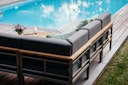 Vorschaubild Diamond Garden Lounge-Set GOMERA Sun & Rain, Edelstahl / Teak /Tuvatextil (100 % Polyacryl) Schwarz/Silber