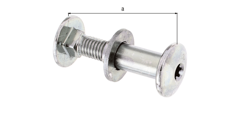 Alberts® Flachrundschraube, Multi-Fix, mit Mutter, galvanisch verzinkt dickschichtpassiviert, M8x30,L 50mm,Box à 2 St. 338312