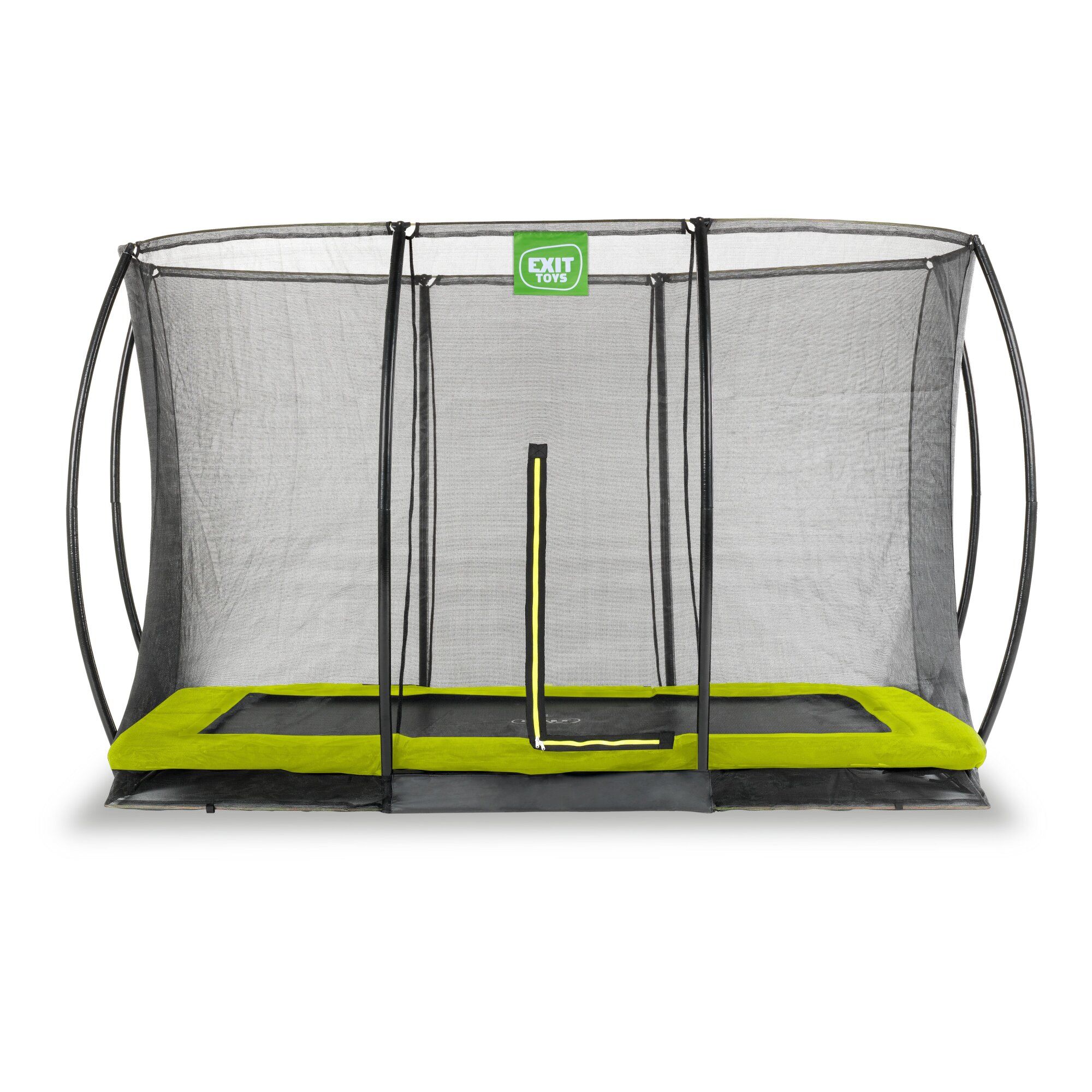 Exit Silhouette Bodentrampolin mit Sicherheitsnetz-244 x 366 cm-grün