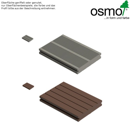 OSMO MULTI-DECK BPC-Terrassendiele Vollprofil DUNKELBRAUN-genutet oder geriffelt