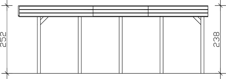 Skan Holz Friesland - Flachdach Doppelcarport aus Nadelholz Breite 546 cm