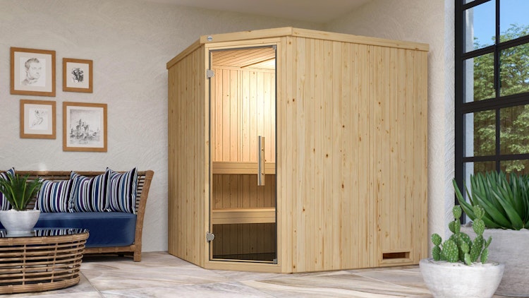Weka Elementsauna Varberg 2 mit Eckeinstieg - 68 mm