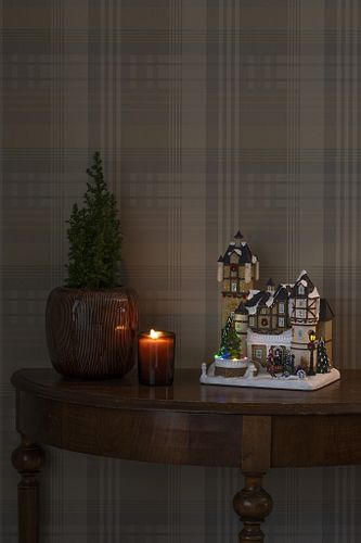 Konstsmide Weihnachtsbeleuchtung  LED Fiberoptikhaus Burgszene Trafo/Batterie