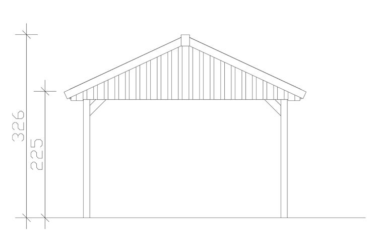 Skan Holz Wallgau - Satteldach Einzelcarport Breite 430 cm