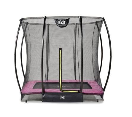 Exit Silhouette Bodentrampolin mit Sicherheitsnetz 153 x 214 cm rosa