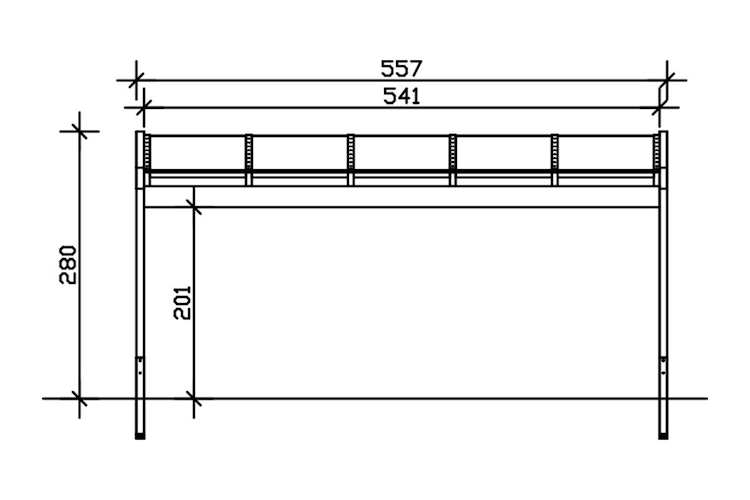 Skan Holz Terrassenüberdachung Novara Breite 557 cm