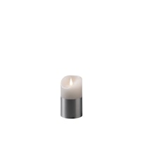 Konstsmide Weihnachtsbeleuchtung  LED Echtwachskerze weiß silber Banderole
