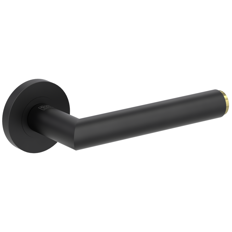 GRIFFWERK Türgriff LUCIA SELECT Schraubtechnik GK3 Rosetten rund unverschließbar Graphitschwarz-Messing