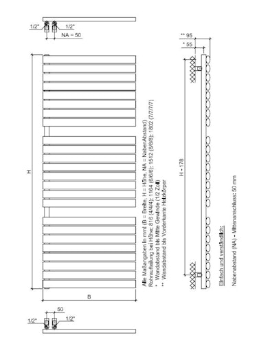 Ximax Badheizkörper Fortuna-Open - anthrazit