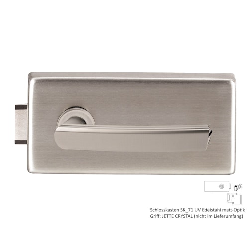 GRIFFWERK Ganzglastürbeschlagset JETTE SK_71 ohne Griff - unverschließbar - Edelstahl matt-Optik