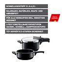 Vorschaubild Silit Silargan® Sicomatic t-Plus Schnellkochtopf-Set 4,5 l und 3,0 l, Black
