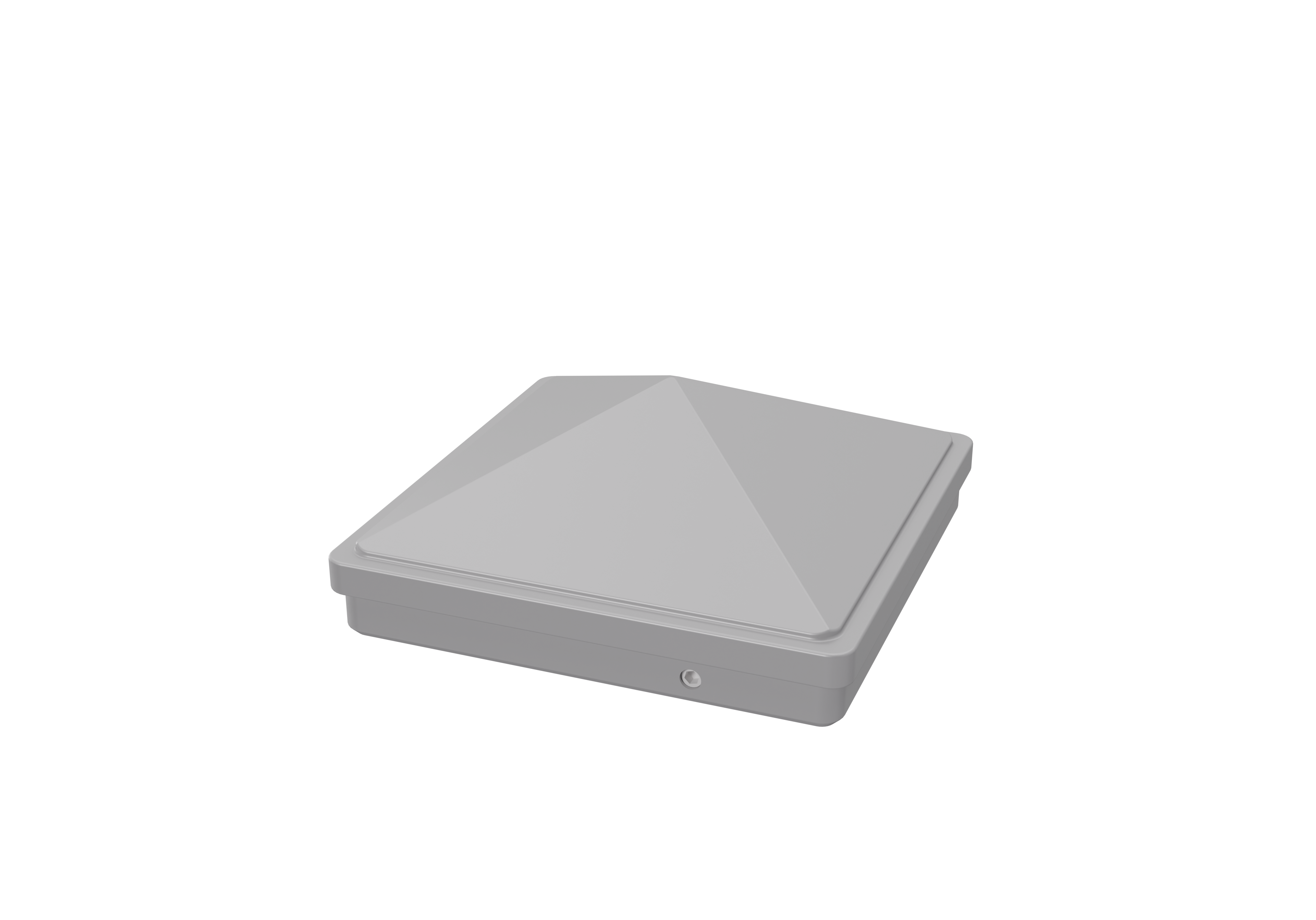 GroJa Premium-Pfostenkappe Silbergrau 7x7 cm, Zinkdruckguss für Alu-Steckzaunpfosten