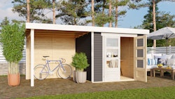 Karibu Woodfeeling Gartenhaus Askola 2/3/3,5/4/5/6 mit 240 cm Schleppdach + Rückwand