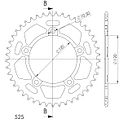 Vorschaubild Supersprox Alu-Kettenrad 525 45Z (Schwarz)